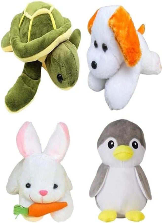 Future Shop Super Soft Plush Toy Set - Combo of 4 Animals- Turtle, Rabbit, Grey Penguin & White Dog - Stuffed Gift for Baby Boys, Girls, Kids Birthday - Image 1